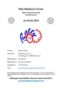 Rally Obedience Kreismeisterschaft der Kreisgruppe Münsterland beim HSC Bramsche
